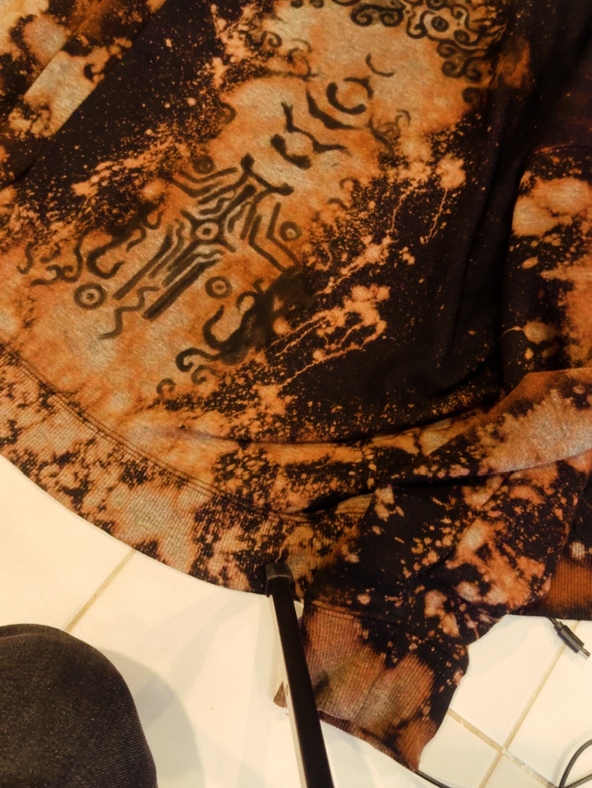 Y2K Bleach Out Hoodie With Back Design